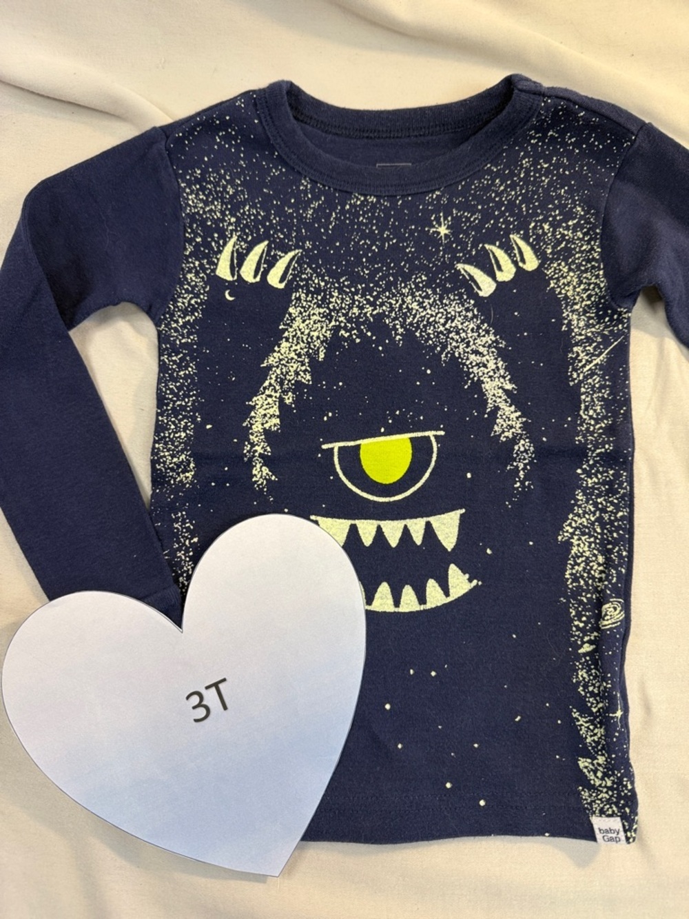 GAP - long sleeve glow in the dark slim fit T-shirt. Size 3
